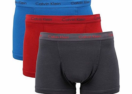 Calvin Klein 3 Pack Multi Boxer Shorts Blue/Red/Grey Large [Apparel]